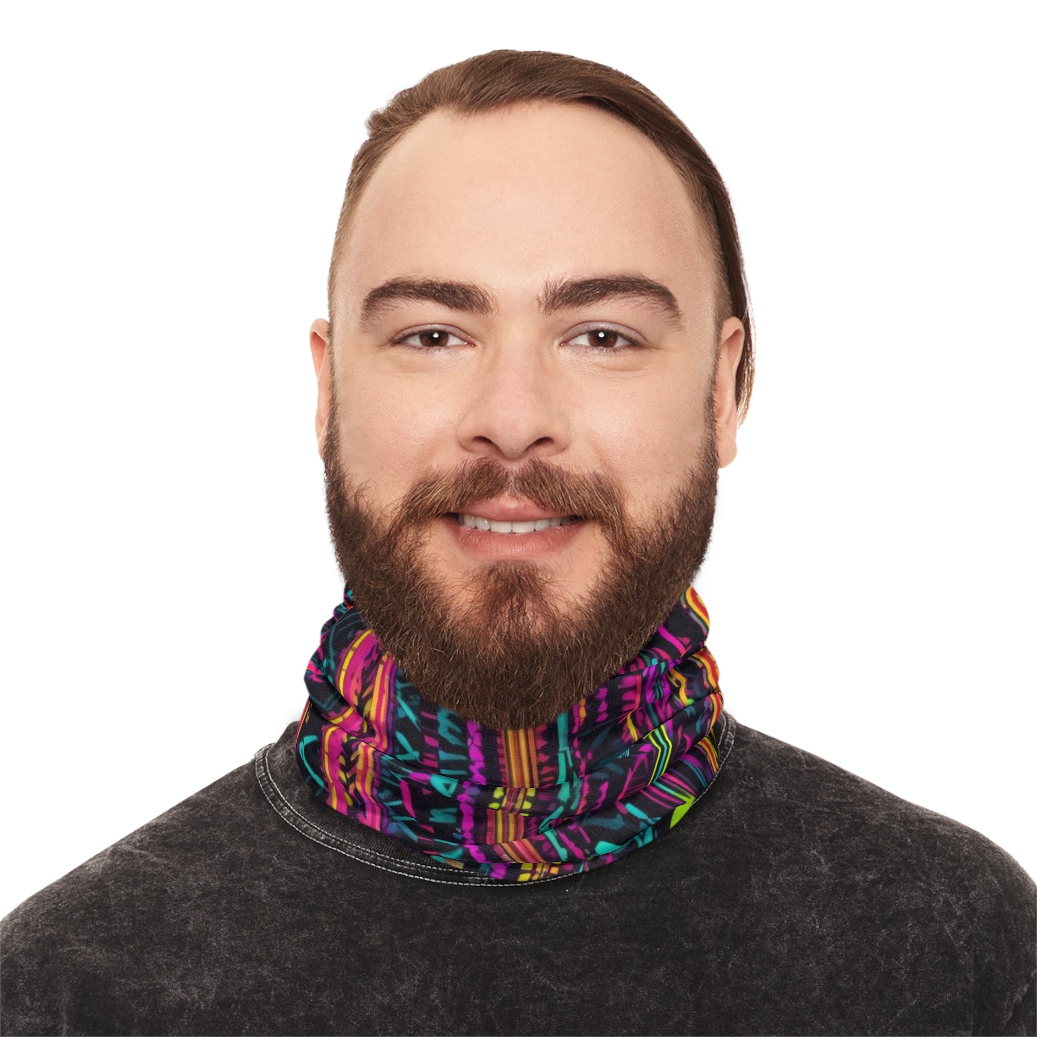 BE DIVINE™ Abstract Neon Winter Neck Gaiter with Drawstring - by Tabitha Essie