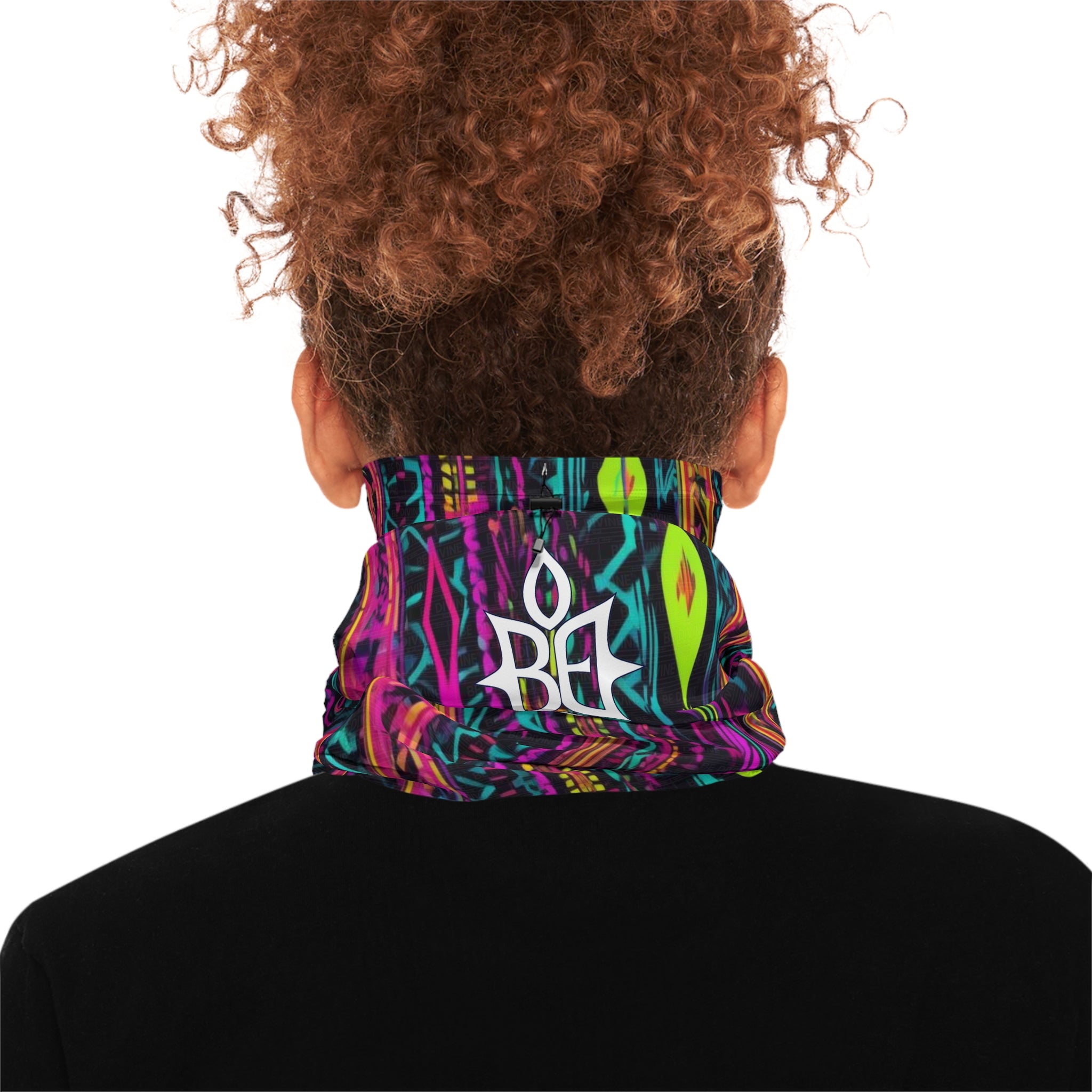 BE DIVINE™ Abstract Neon Winter Neck Gaiter with Drawstring - by Tabitha Essie