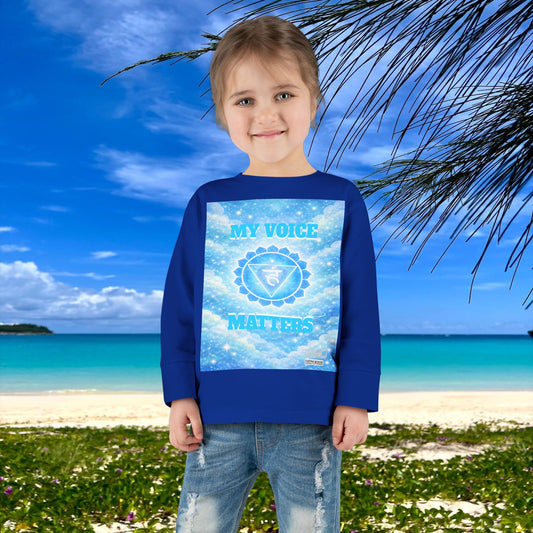 BE DIVINE™ Throat Chakra Toddler Long Sleeve Tee | Communication & Self-Expression Shirt