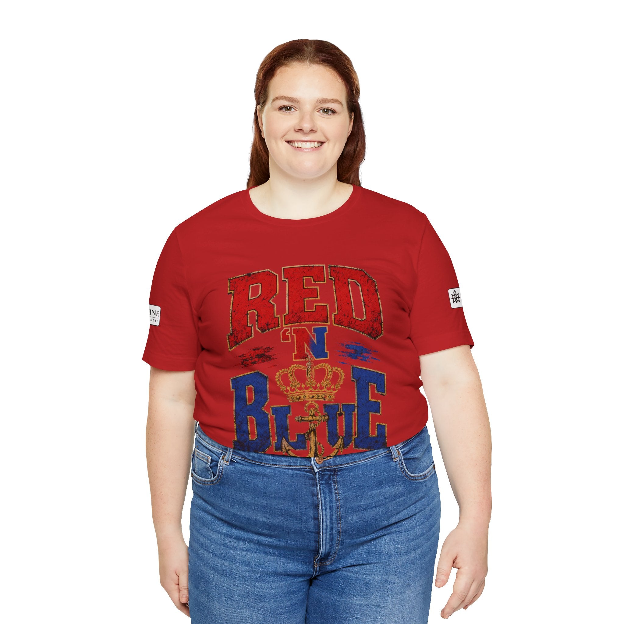 BE DIVINE™ RED 'N BLUE Tee – Crown 'N Anchor Edition