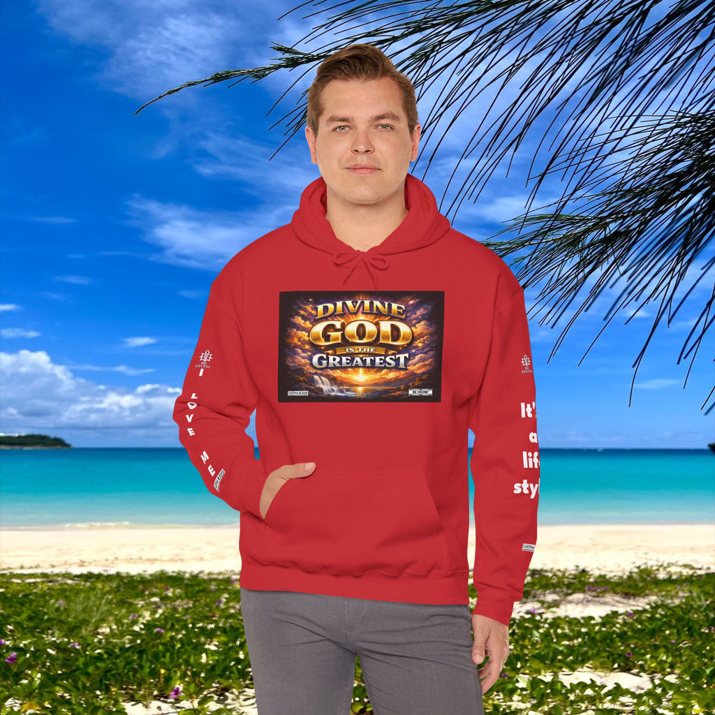 BE DIVINE™ Unisex Heavy Blend Hoodie – Divine God Is the Greatest Faith Statement Sweatshirt