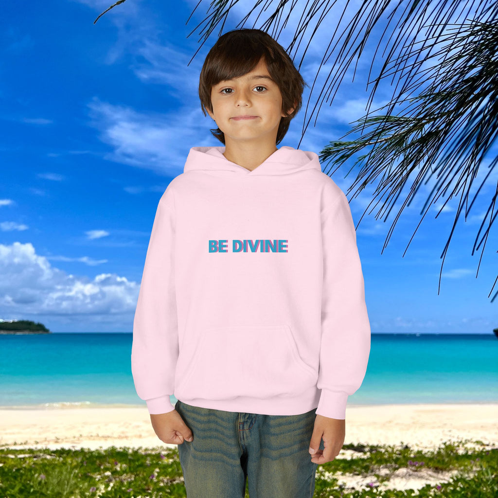 BE DIVINE™ Youth Hoodie – Gender Neutral, Soft Cotton, Inspirational Print (Youth S–XL)