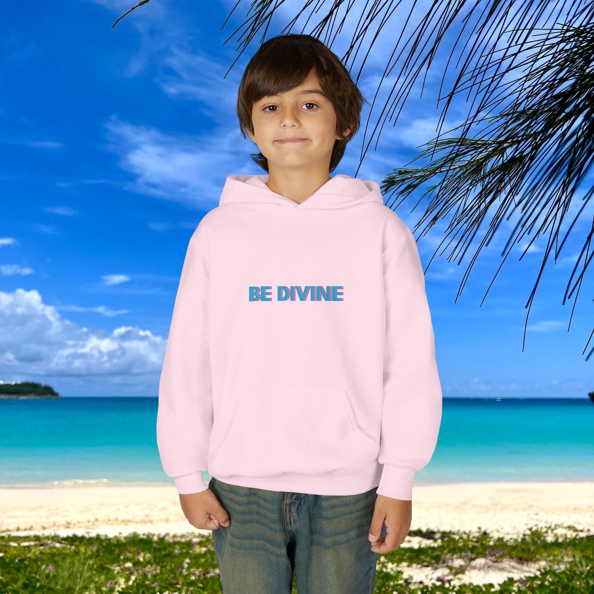BE DIVINE™ Youth Hoodie – Gender Neutral, Soft Cotton, Inspirational Print (Youth S–XL)