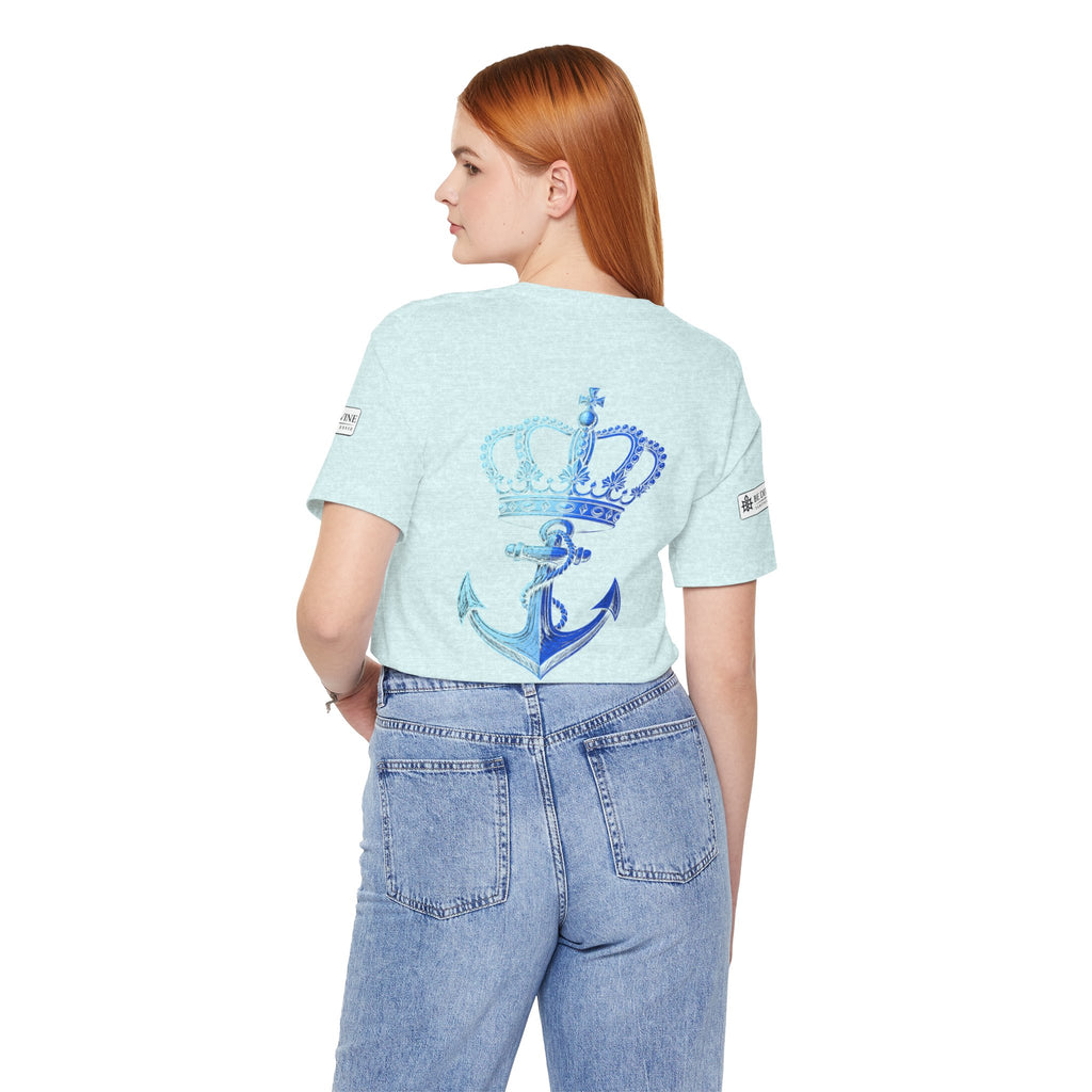 BE DIVINE™ Premium Minimal Crown 'N Anchor Tee – Blue 'N Blue Edition