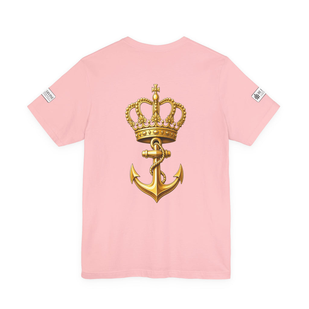 BE DIVINE™ Premium Minimal Crown 'N Anchor Tee – Black & Gold Edition