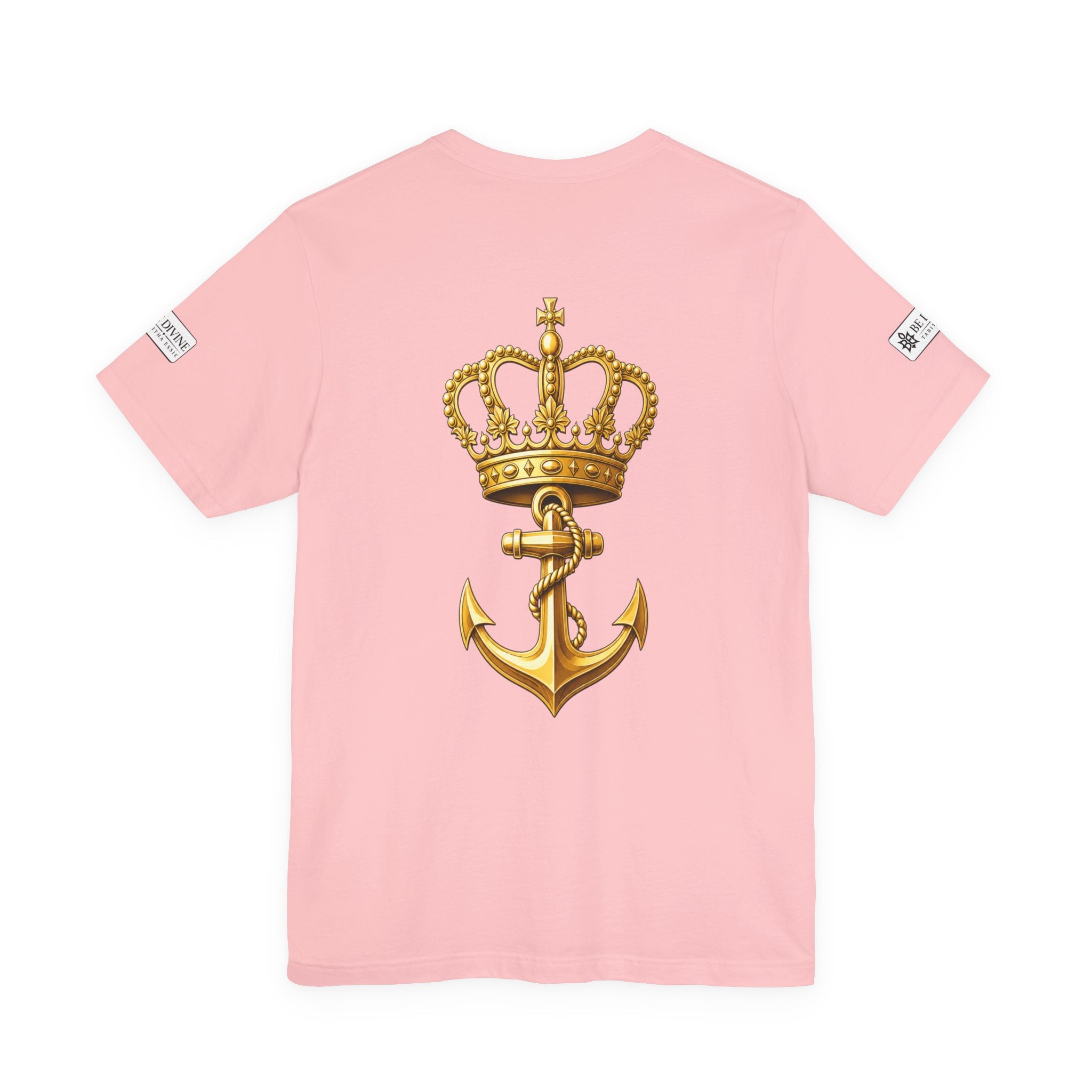 BE DIVINE™ Premium Minimal Crown 'N Anchor Tee – Black & Gold Edition