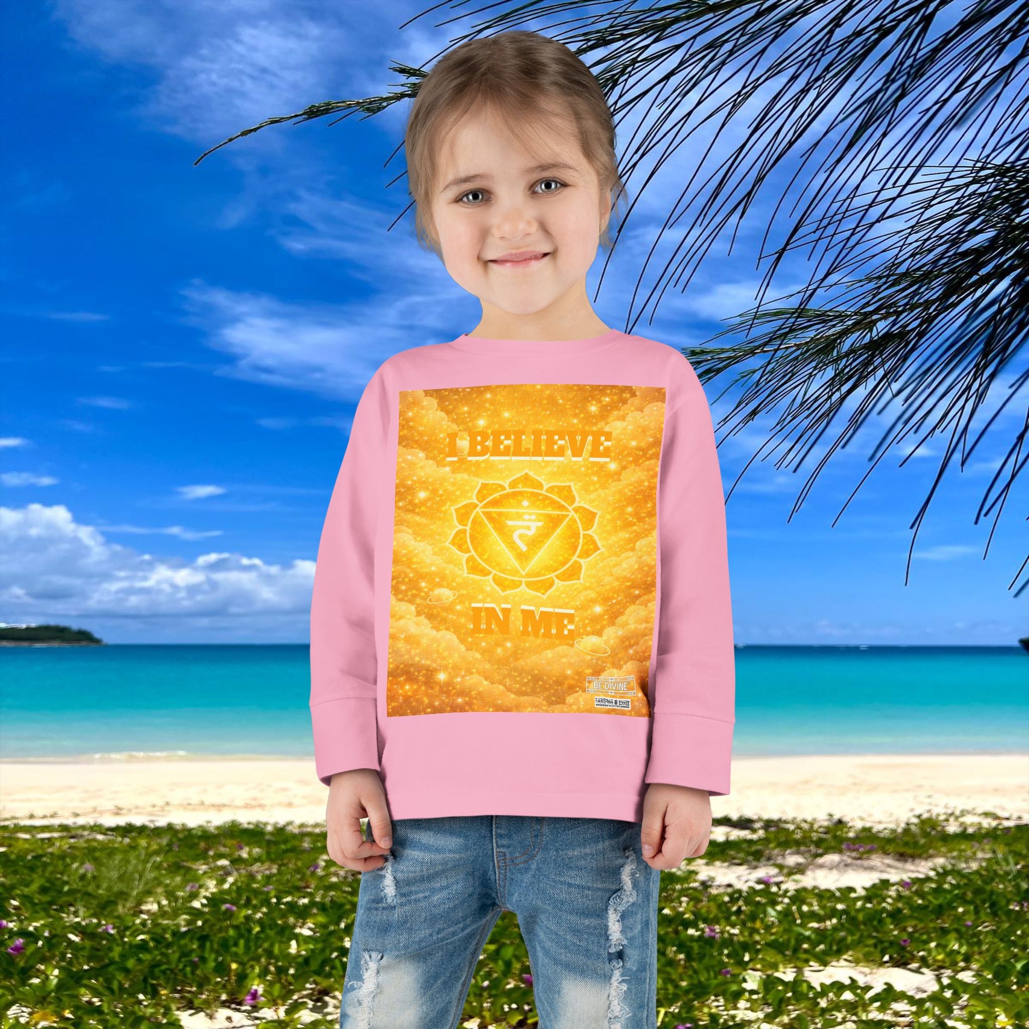 BE DIVINE™ Solar Plexus Toddler Long Sleeve Tee | Confidence & Empowerment Chakra Shirt