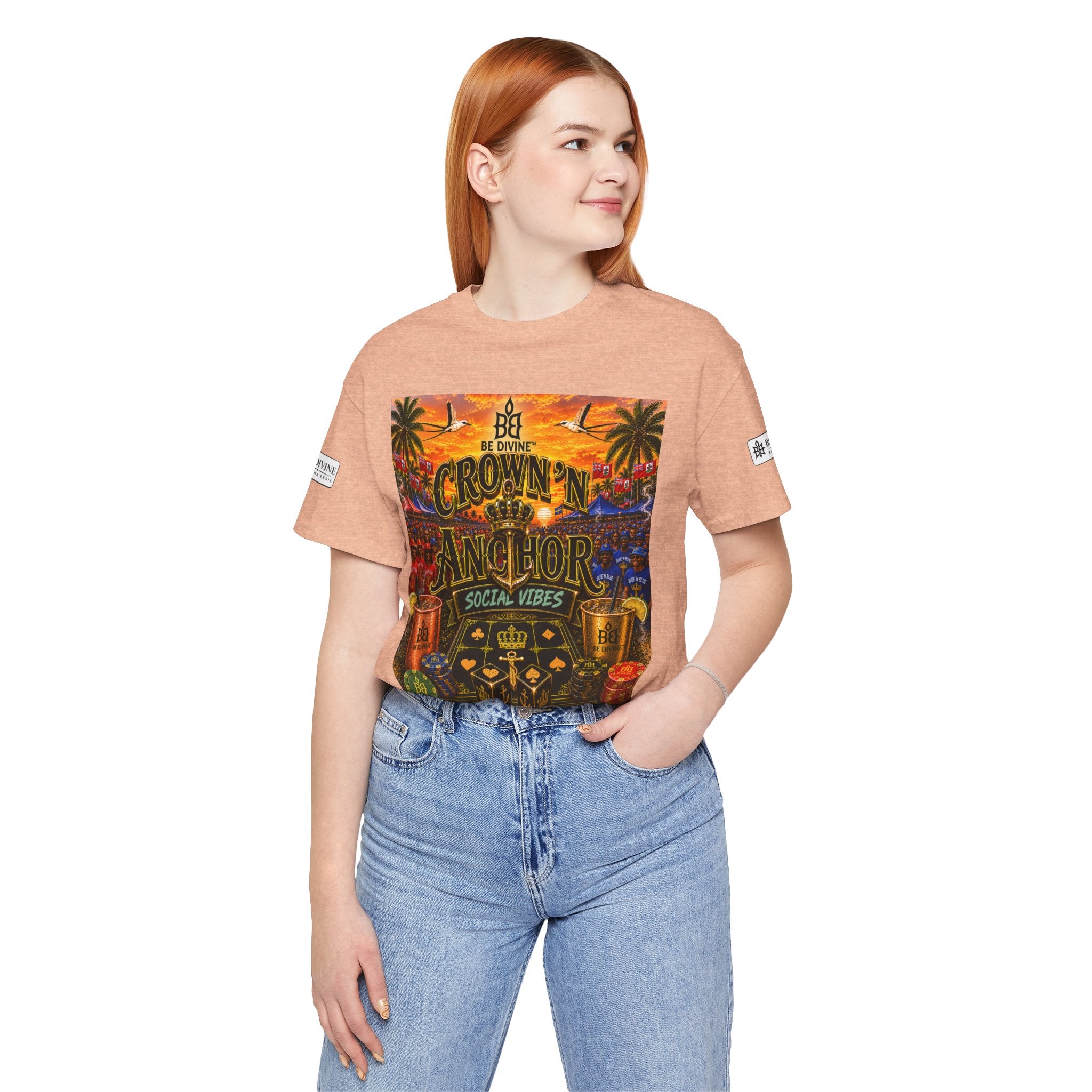 BE DIVINE™ Cup Match Social Vibes Tee – Crown 'N Anchor Edition