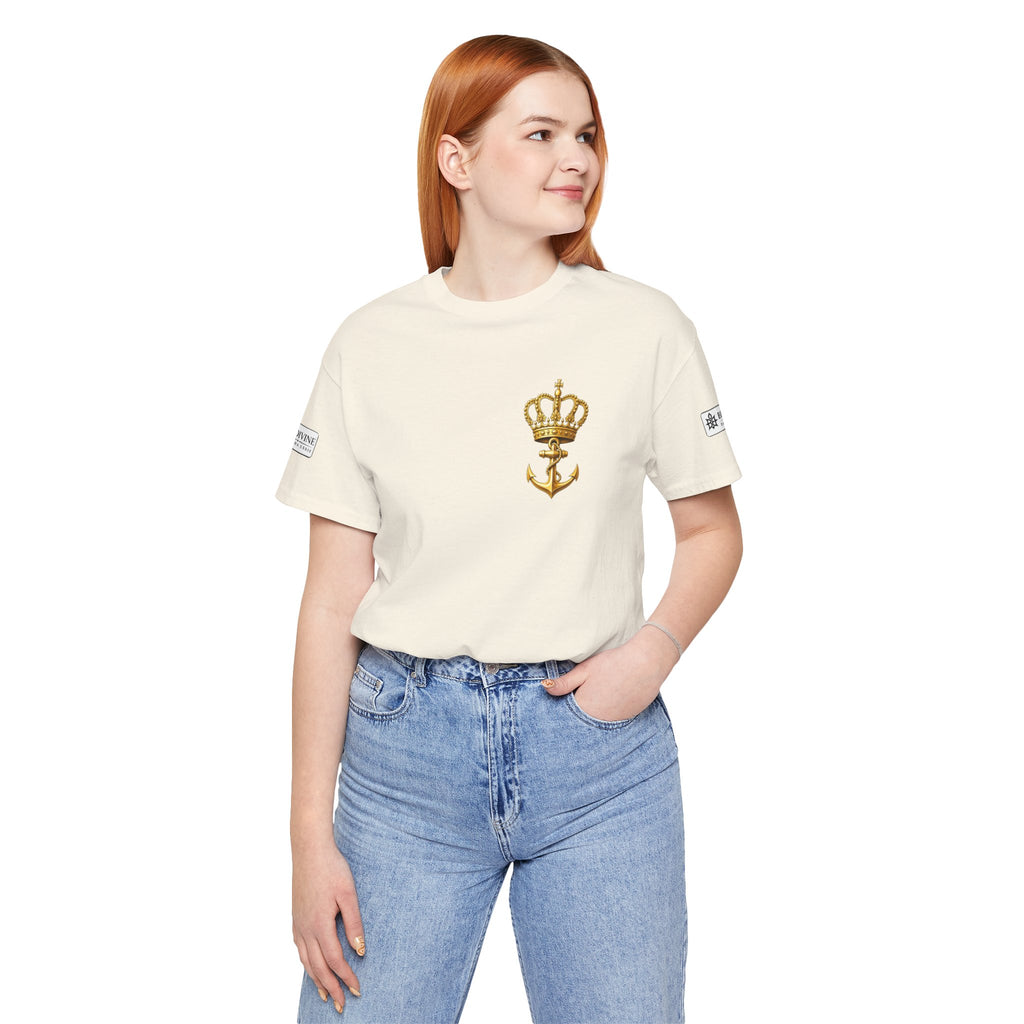 BE DIVINE™ Premium Minimal Crown 'N Anchor Tee – Black & Gold Edition