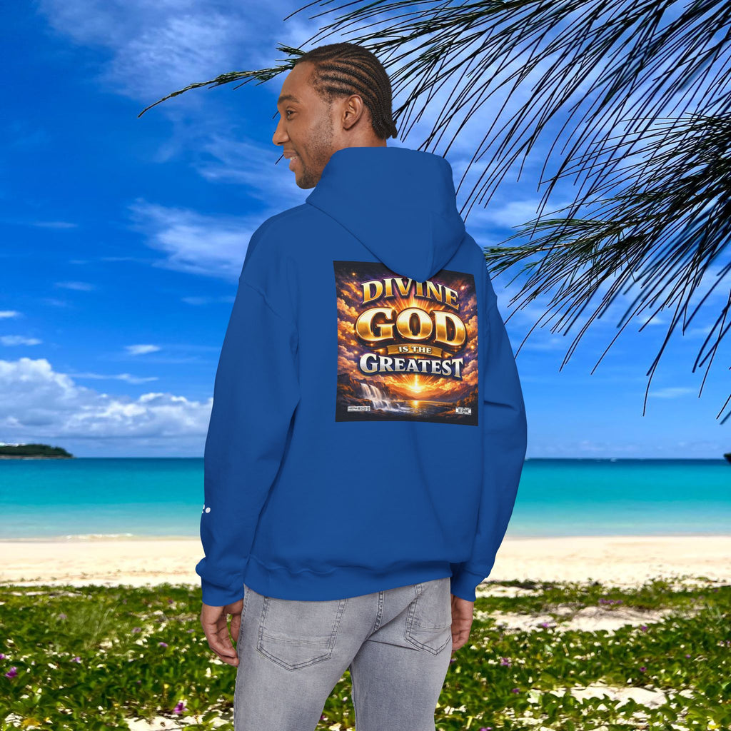 BE DIVINE™ Unisex Heavy Blend Hoodie – Divine God Is the Greatest Faith Statement Sweatshirt