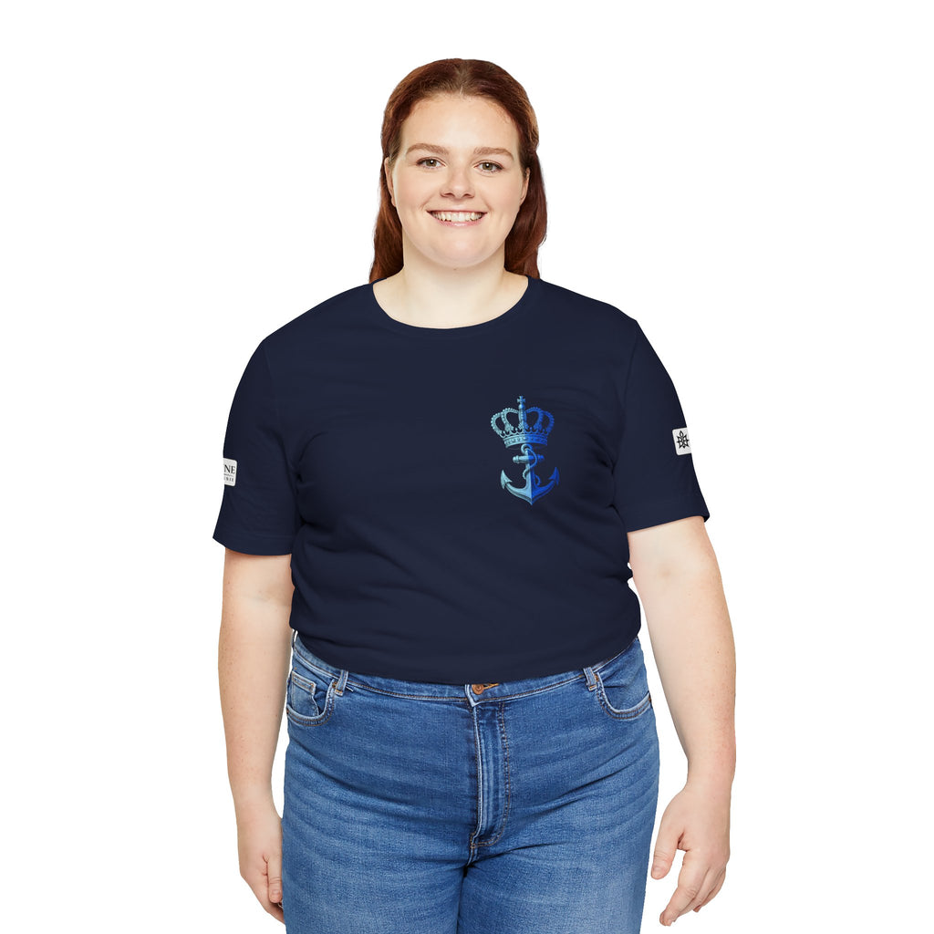 BE DIVINE™ Premium Minimal Crown 'N Anchor Tee – Blue 'N Blue Edition