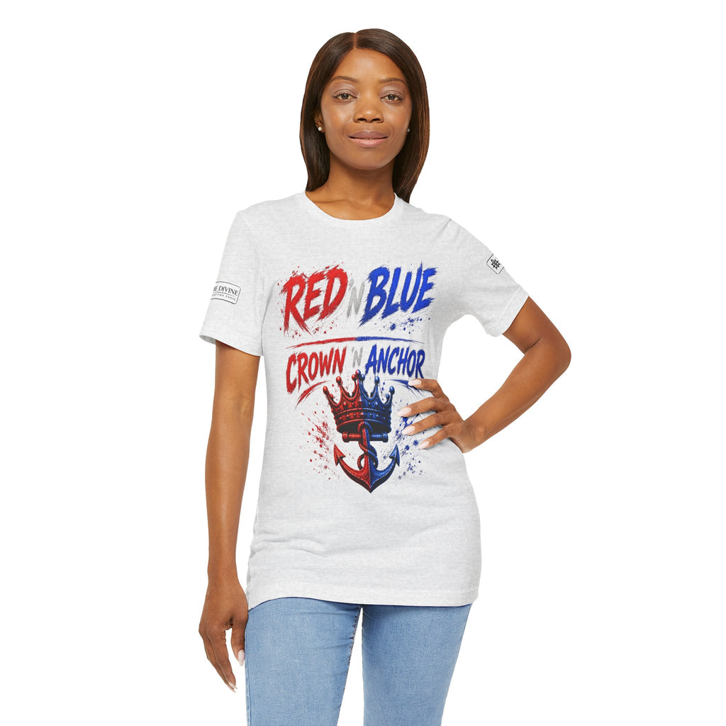 BE DIVINE™ Red ’N Blue Crown ’N Anchor Tee
