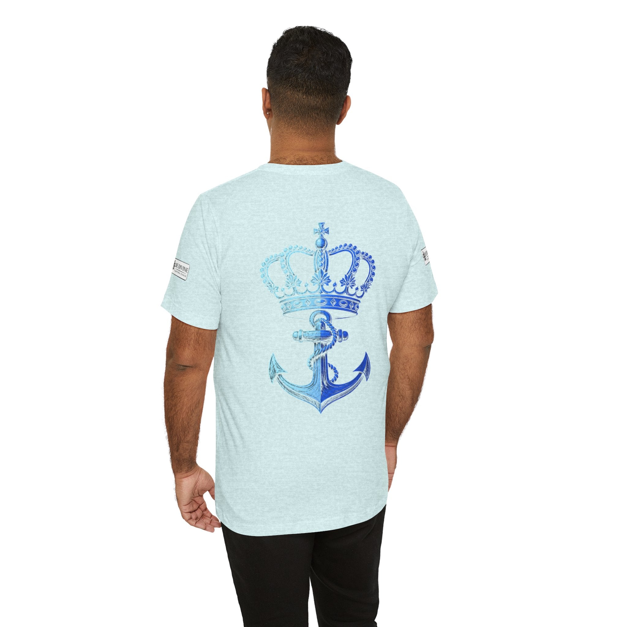 BE DIVINE™ Premium Minimal Crown 'N Anchor Tee – Blue 'N Blue Edition