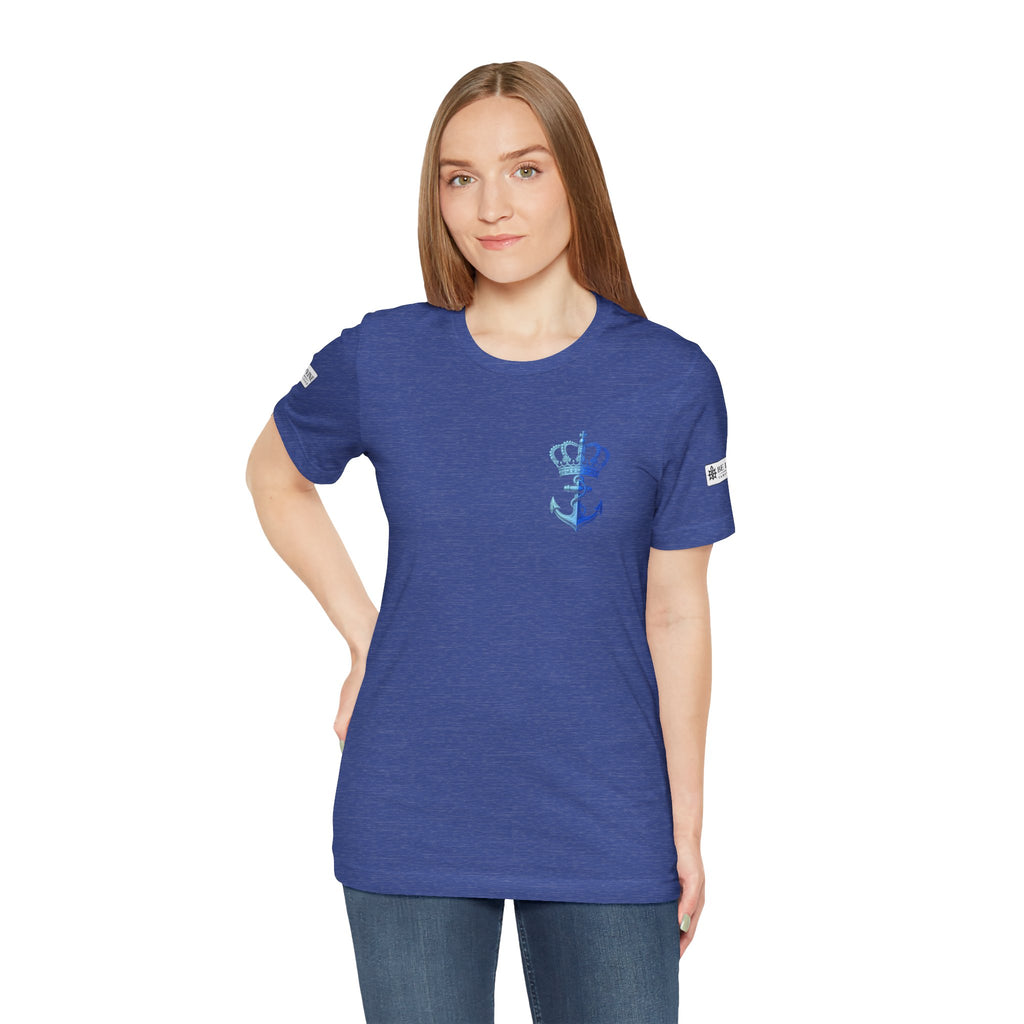 BE DIVINE™ Premium Minimal Crown 'N Anchor Tee – Blue 'N Blue Edition