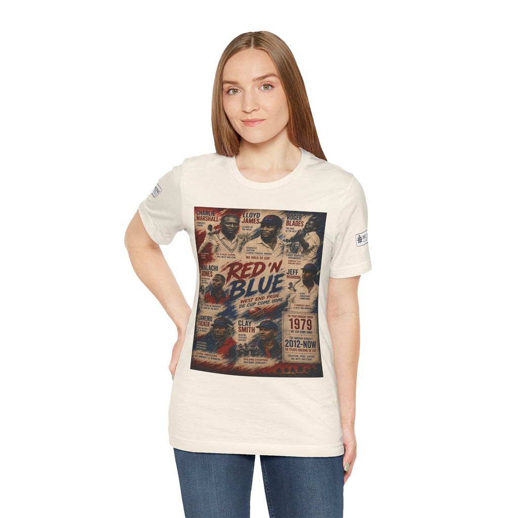 BE DIVINE™ Red ’N Blue Cricket Greats Tee