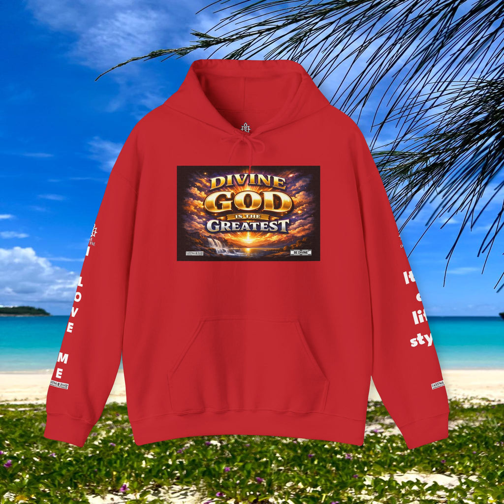BE DIVINE™ Unisex Heavy Blend Hoodie – Divine God Is the Greatest Faith Statement Sweatshirt