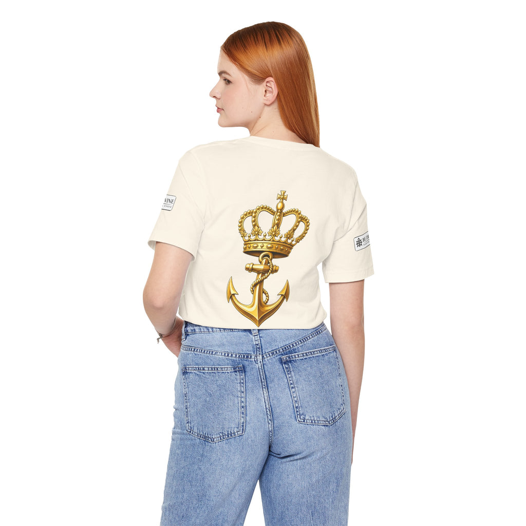 BE DIVINE™ Premium Minimal Crown 'N Anchor Tee – Black & Gold Edition