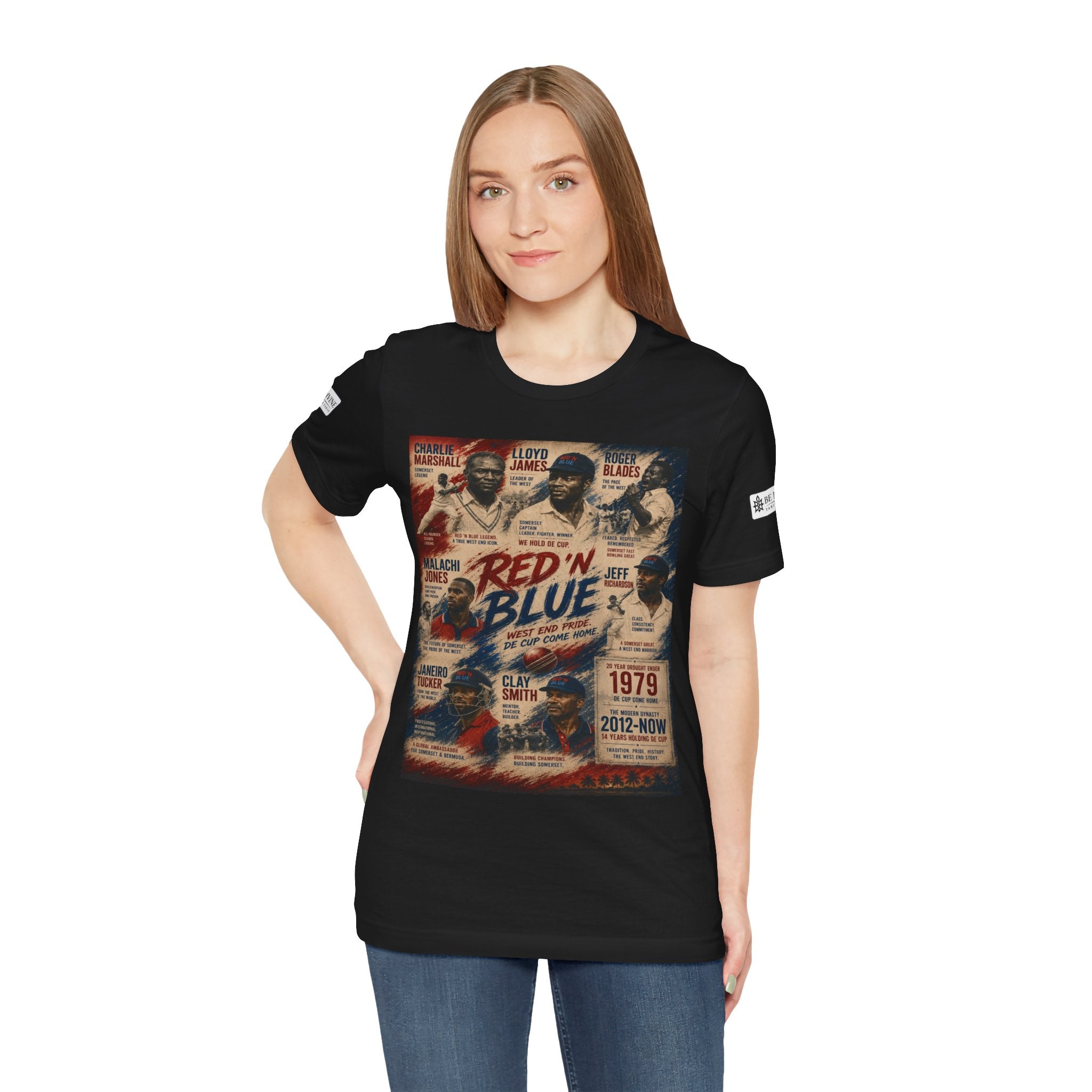 BE DIVINE™ Red ’N Blue Cricket Greats Tee