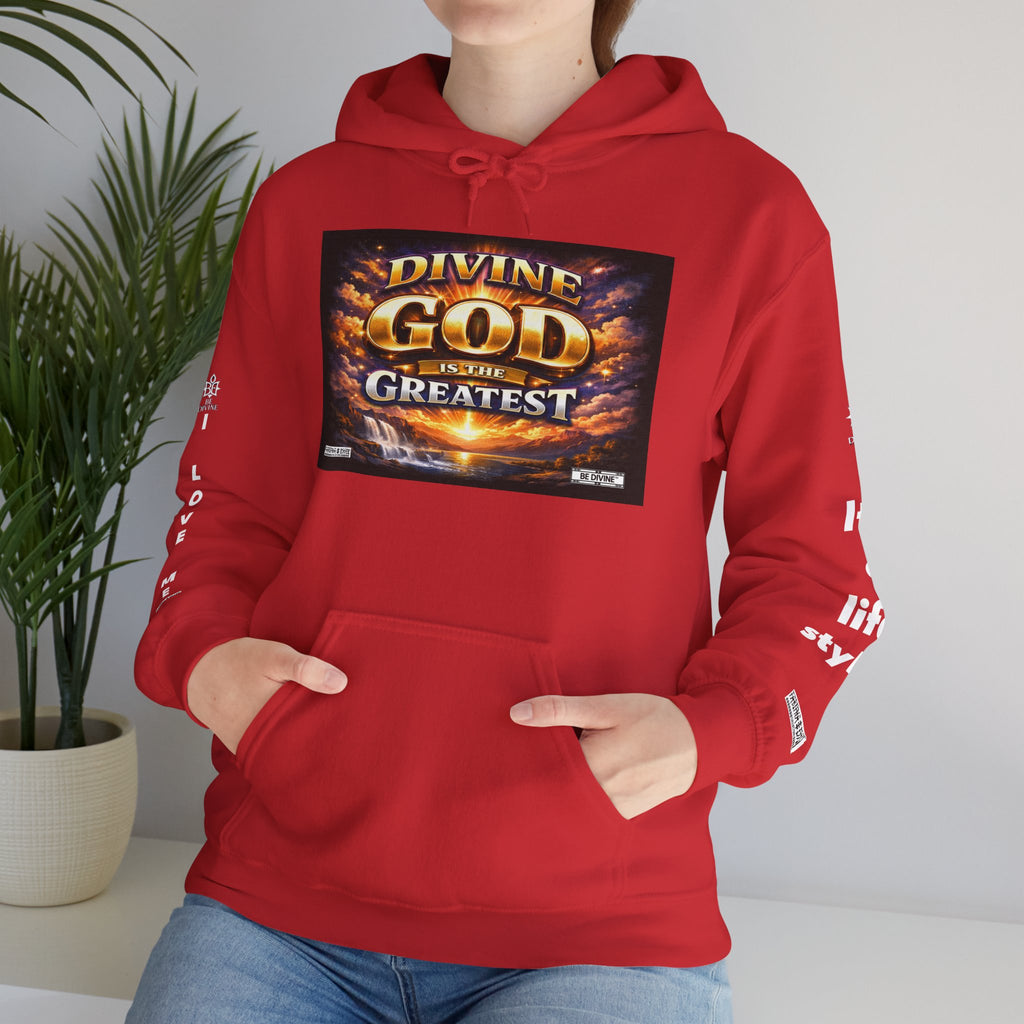 BE DIVINE™ Unisex Heavy Blend Hoodie – Divine God Is the Greatest Faith Statement Sweatshirt