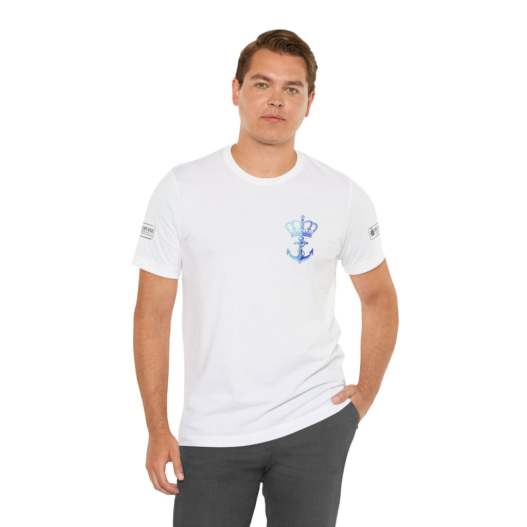 BE DIVINE™ Premium Minimal Crown 'N Anchor Tee – Blue 'N Blue Edition