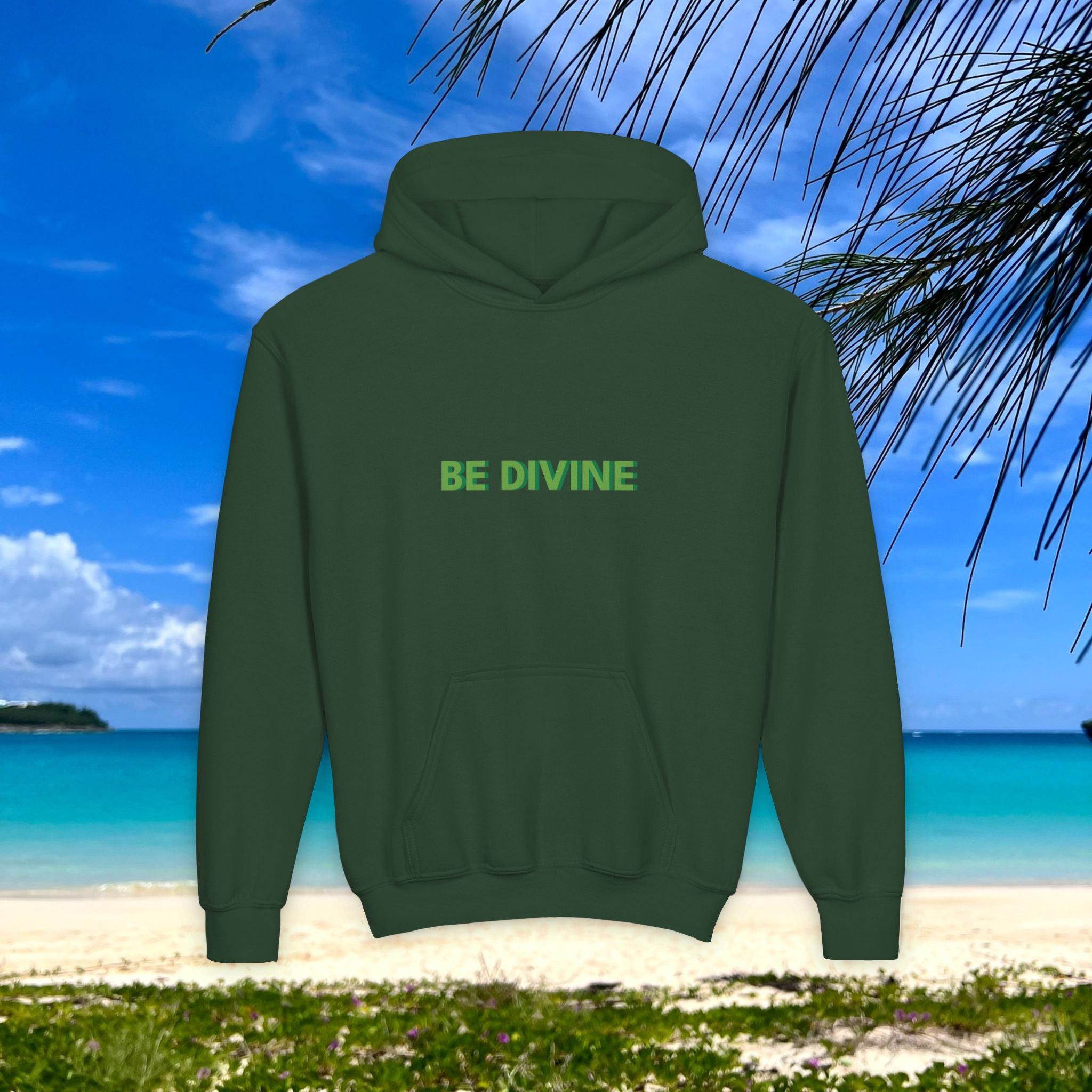 BE DIVINE™ Youth Hoodie – Gender Neutral, Soft Cotton, Inspirational Print (Youth S–XL)