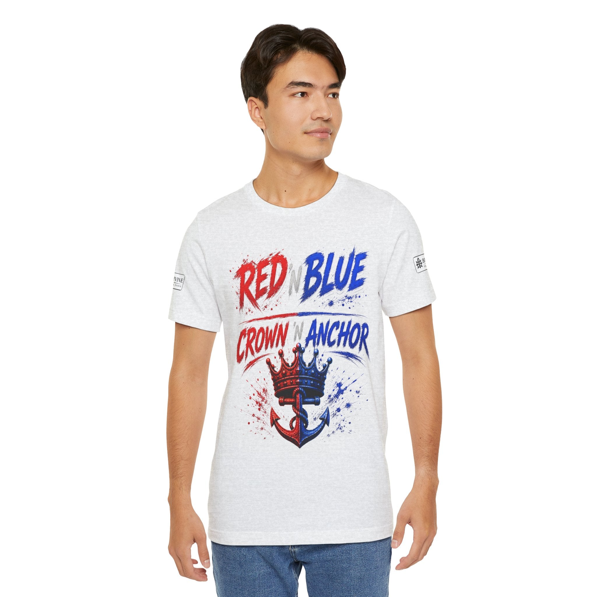 BE DIVINE™ Red ’N Blue Crown ’N Anchor Tee