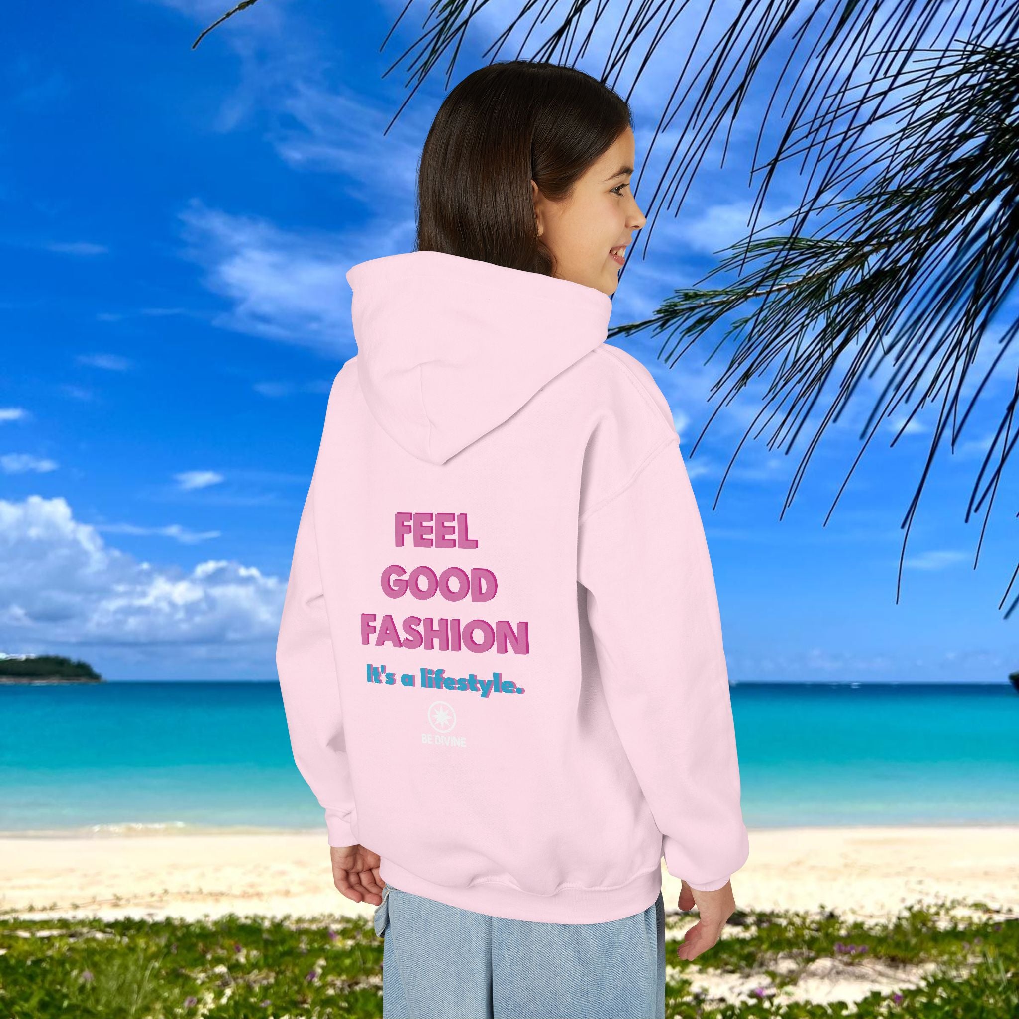 BE DIVINE™ Youth Hoodie – Gender Neutral, Soft Cotton, Inspirational Print (Youth S–XL)