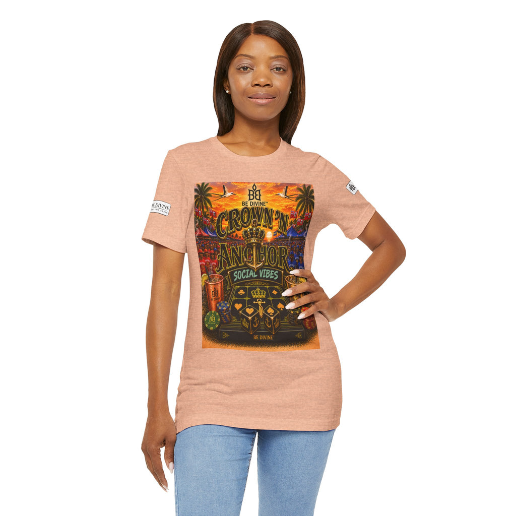 BE DIVINE™ Cup Match Social Vibes Tee – Crown 'N Anchor Edition