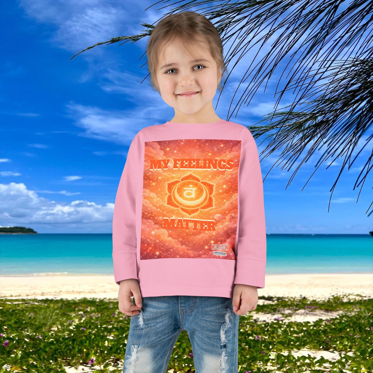 BE DIVINE™ Sacral Chakra Toddler Long Sleeve Tee | Emotional Expression & Creativity Shirt