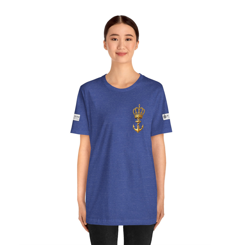 BE DIVINE™ Premium Minimal Crown 'N Anchor Tee – Black & Gold Edition