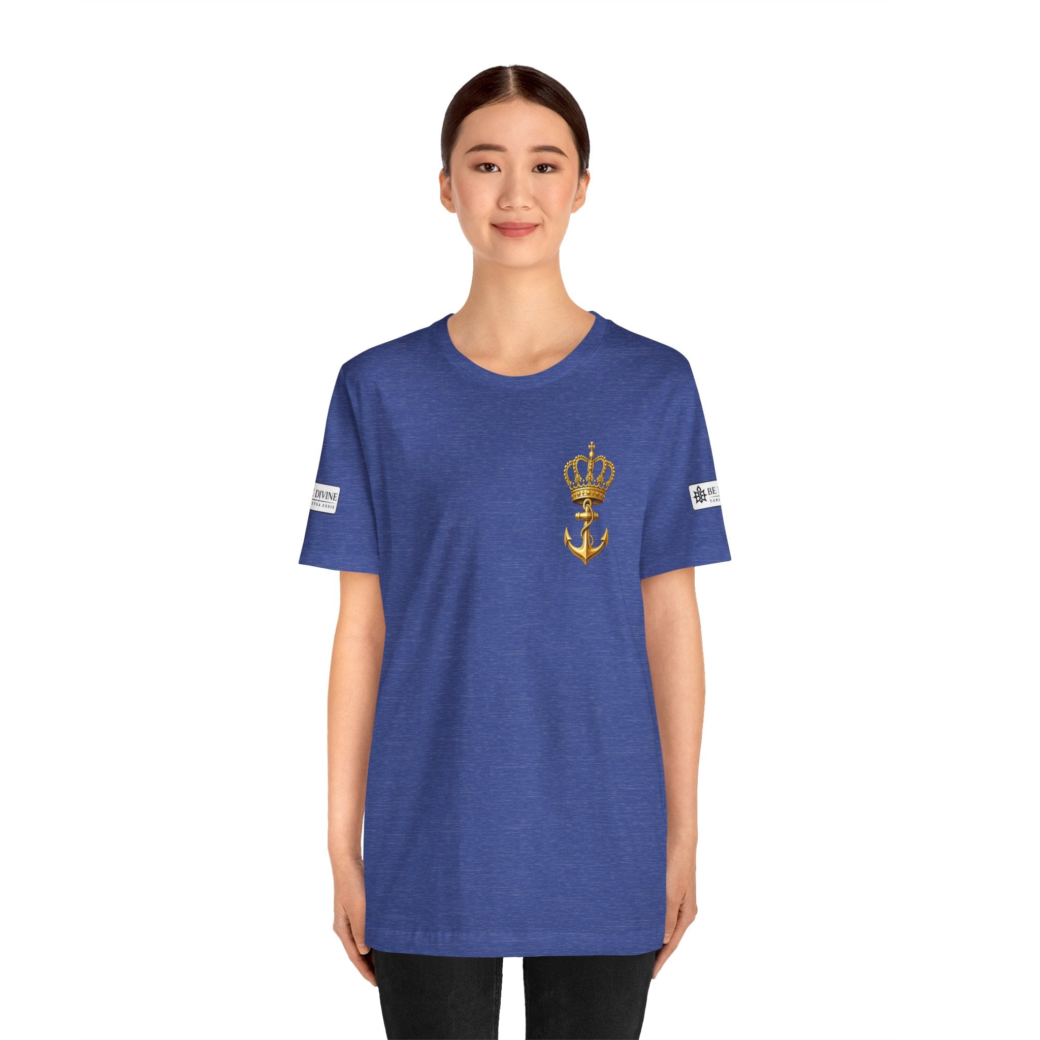 BE DIVINE™ Premium Minimal Crown 'N Anchor Tee – Black & Gold Edition