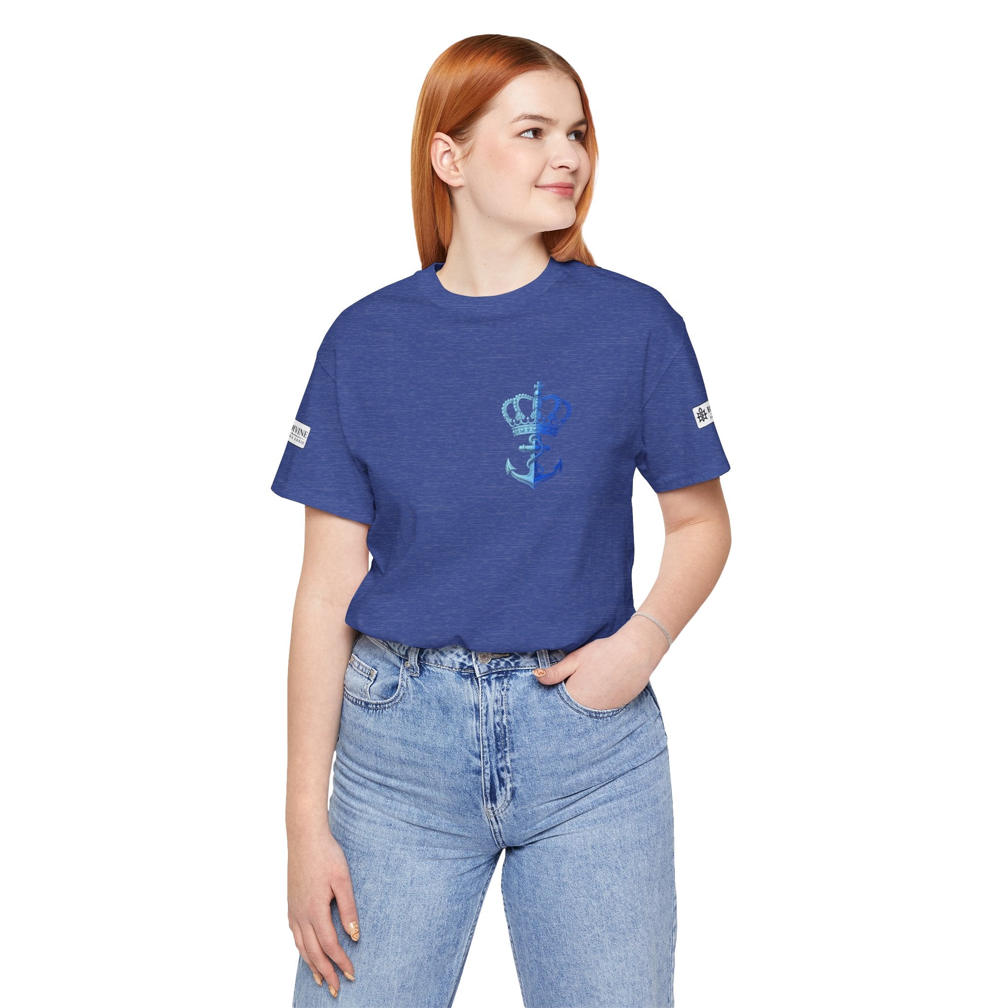 BE DIVINE™ Premium Minimal Crown 'N Anchor Tee – Blue 'N Blue Edition