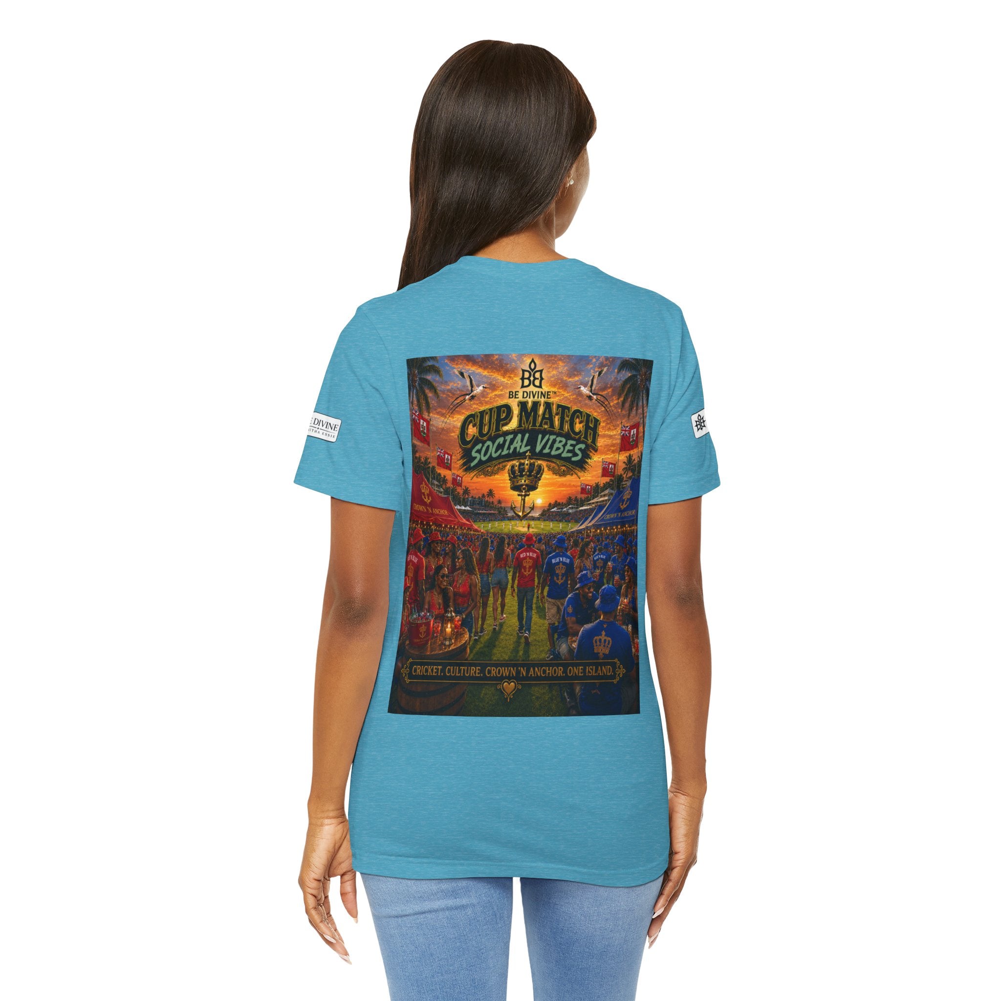 BE DIVINE™ Cup Match Social Vibes Tee – Crown 'N Anchor Edition