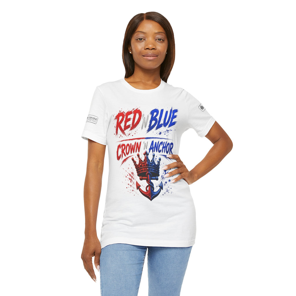 BE DIVINE™ Red ’N Blue Crown ’N Anchor Tee