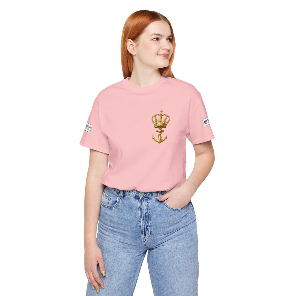 BE DIVINE™ Premium Minimal Crown 'N Anchor Tee – Black & Gold Edition