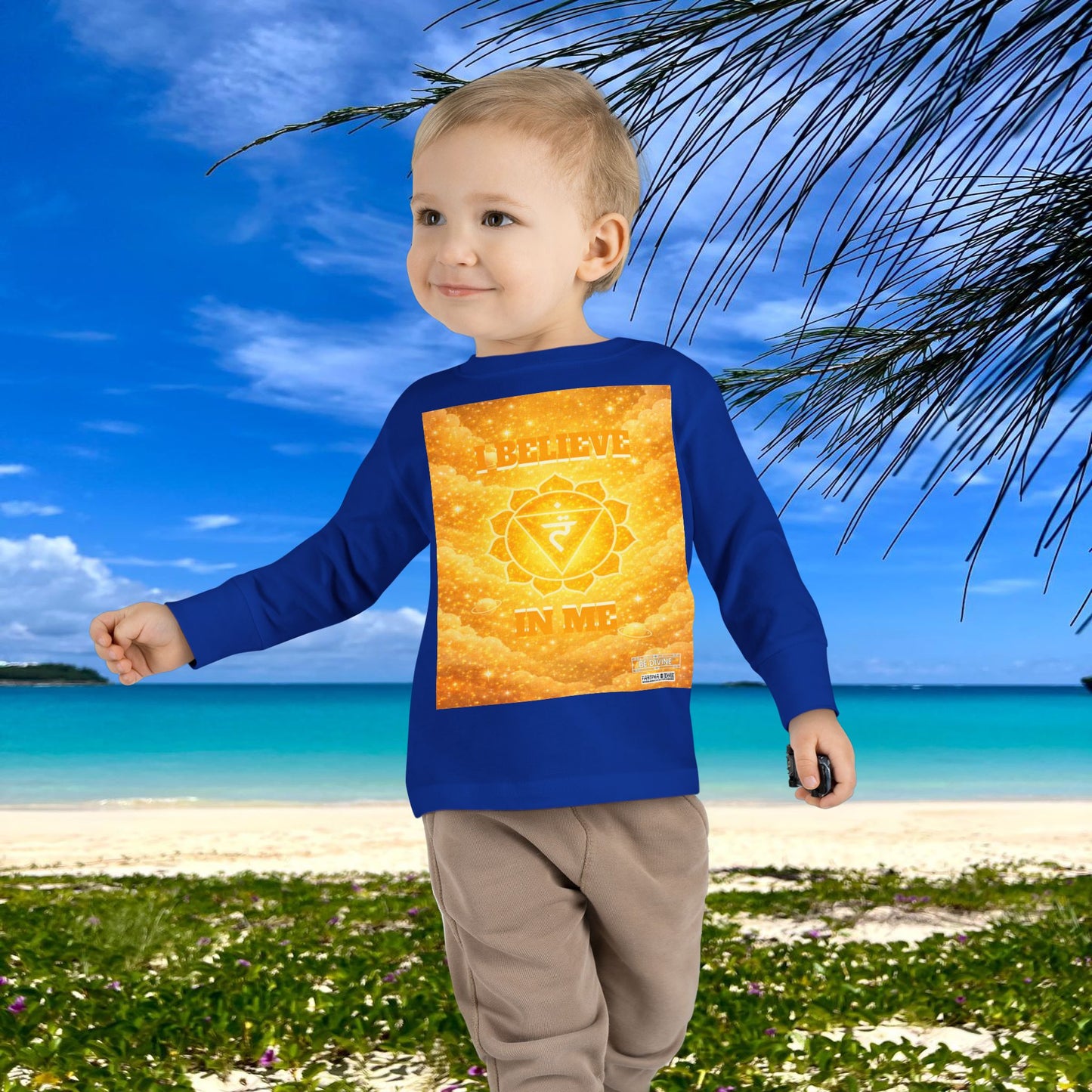 BE DIVINE™ Solar Plexus Toddler Long Sleeve Tee | Confidence & Empowerment Chakra Shirt
