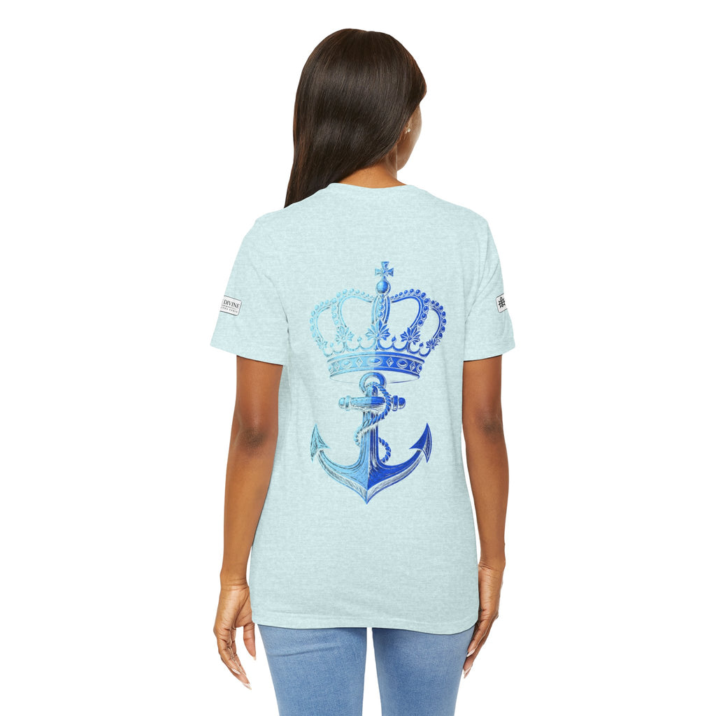 BE DIVINE™ Premium Minimal Crown 'N Anchor Tee – Blue 'N Blue Edition