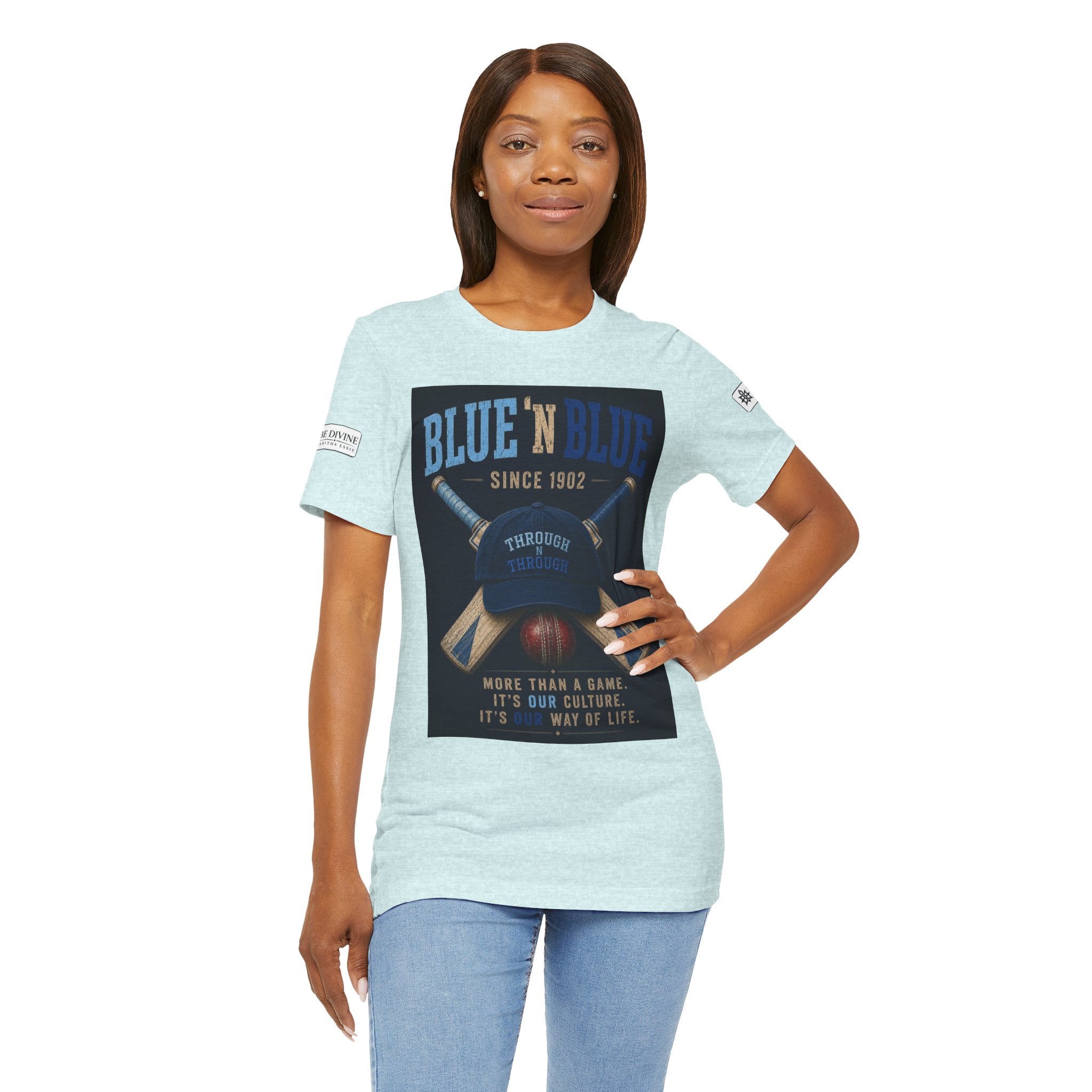 BE DIVINE™ Blue 'N Blue Since 1902 – Through 'N Through Heritage Tee