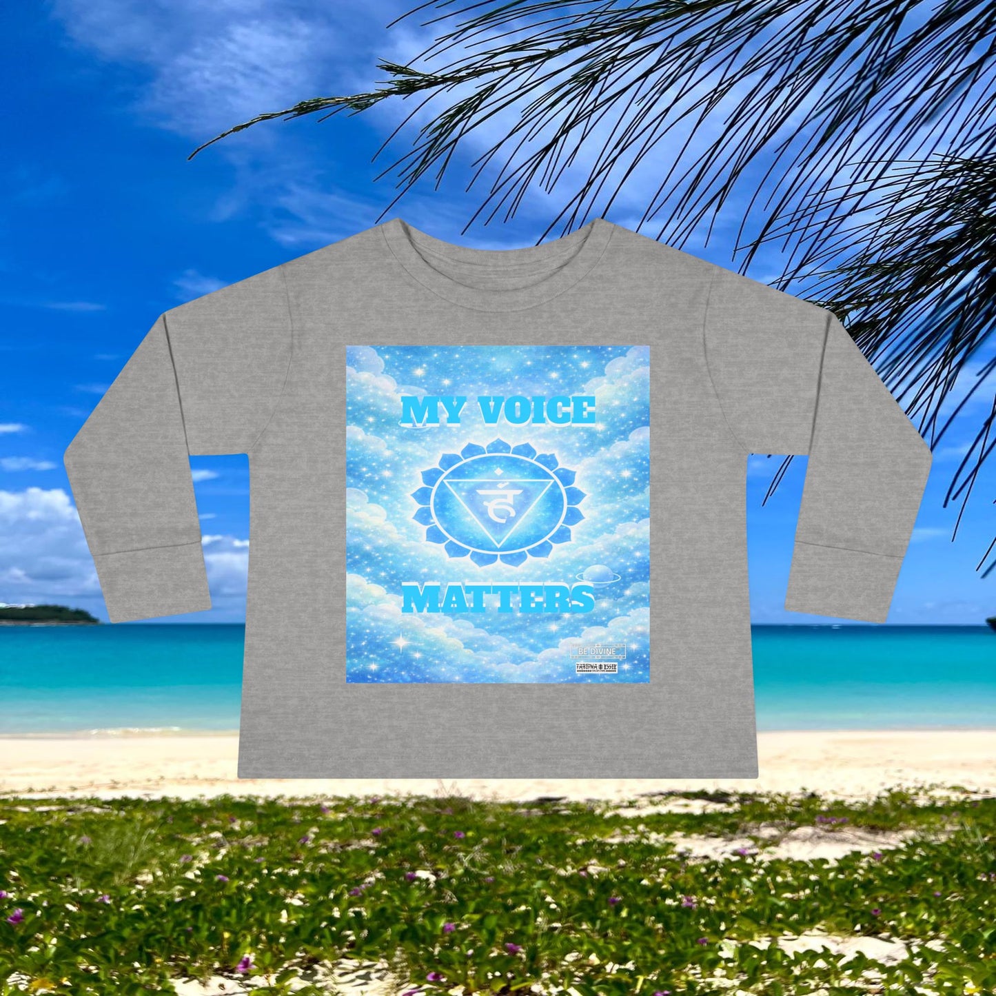 BE DIVINE™ Throat Chakra Toddler Long Sleeve Tee | Communication & Self-Expression Shirt
