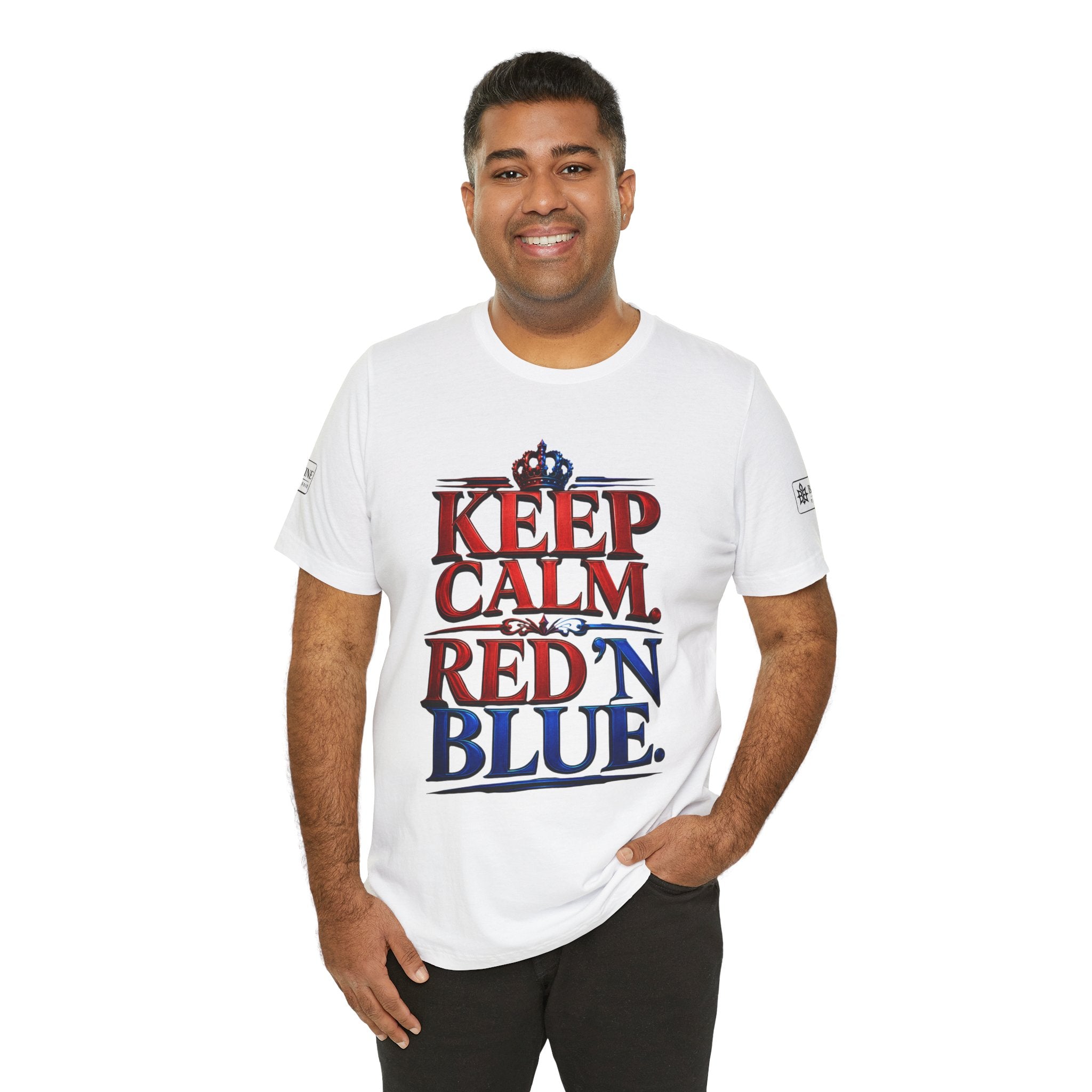 BE DIVINE™ Keep Calm. Red ’N Blue. Tee