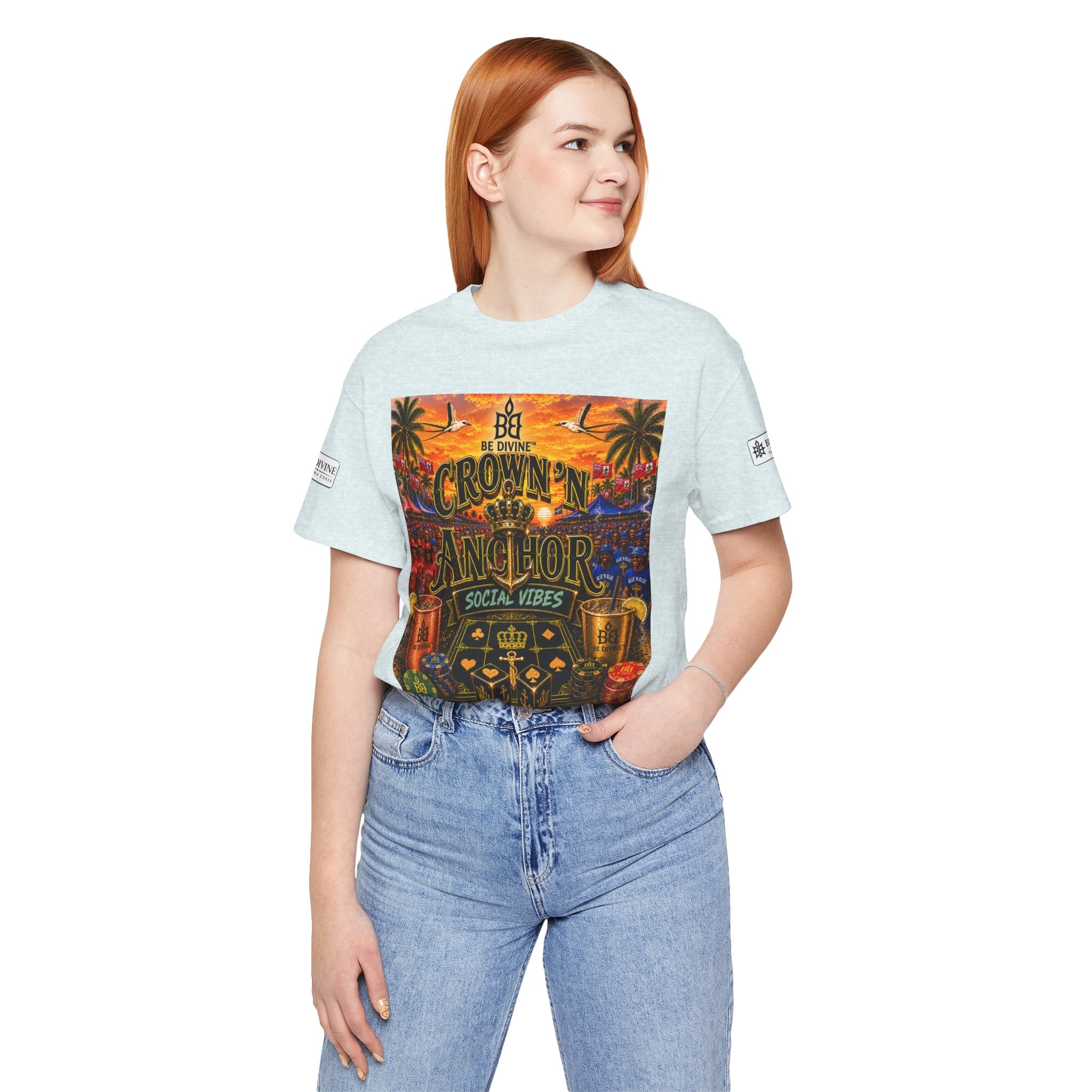 BE DIVINE™ Cup Match Social Vibes Tee – Crown 'N Anchor Edition