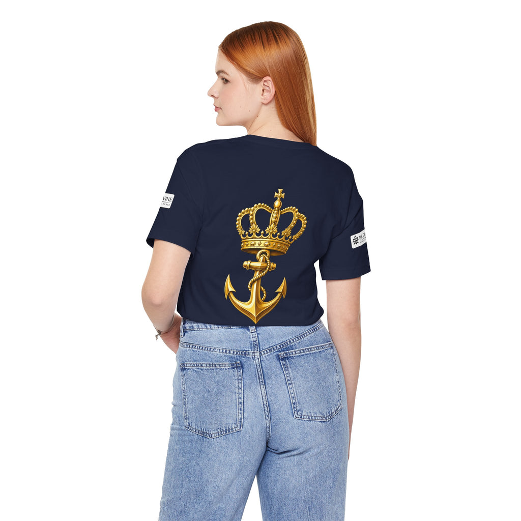 BE DIVINE™ Premium Minimal Crown 'N Anchor Tee – Black & Gold Edition