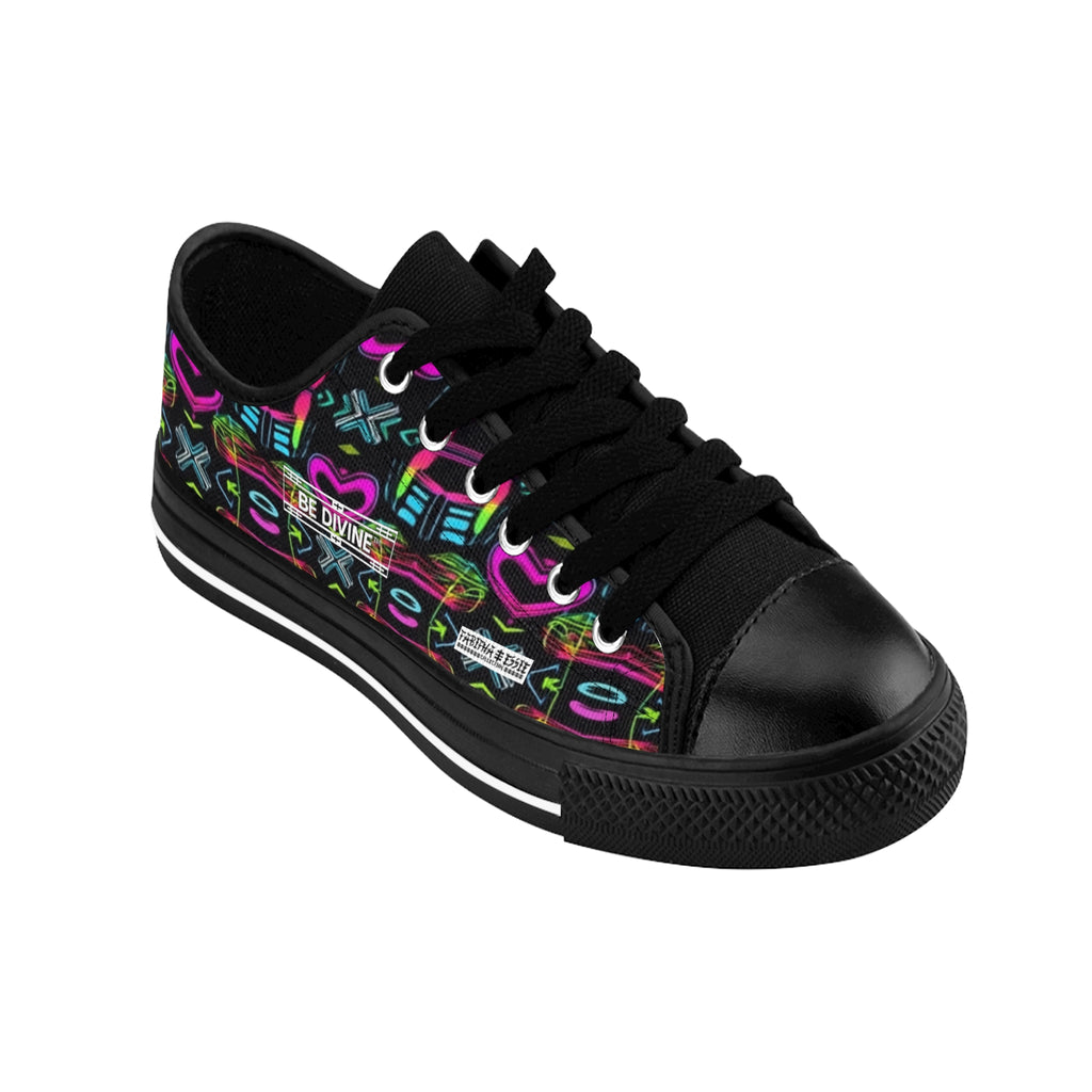Neon Heart Flow Low-Top Sneakers - BE Divine™ Designed by Tabitha Essie