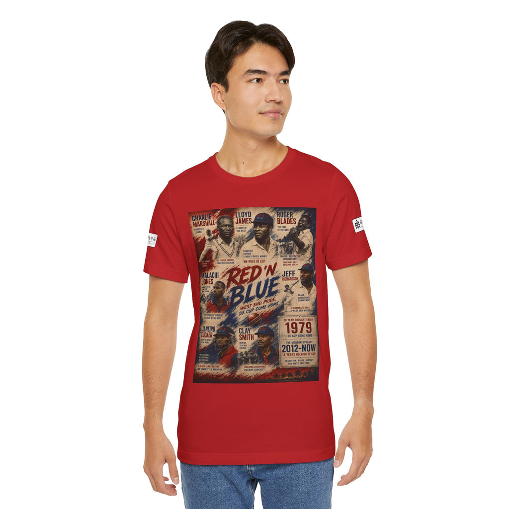 BE DIVINE™ Red ’N Blue Cricket Greats Tee