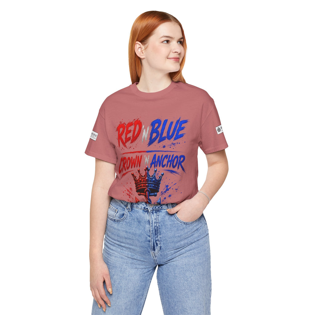 BE DIVINE™ Red ’N Blue Crown ’N Anchor Tee