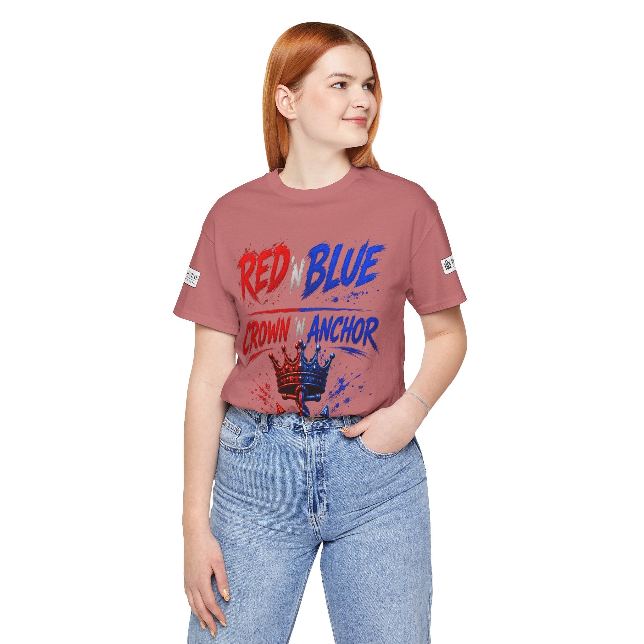 BE DIVINE™ Red ’N Blue Crown ’N Anchor Tee