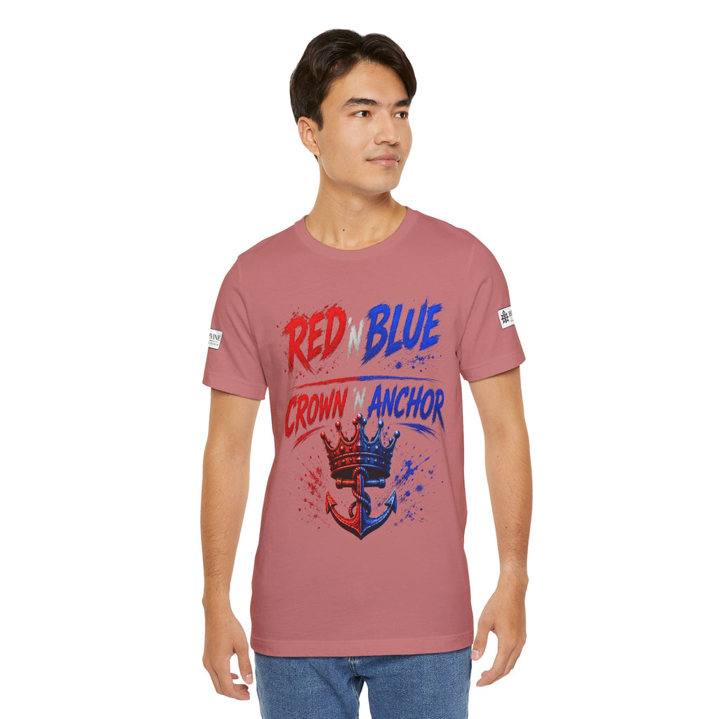 BE DIVINE™ Red ’N Blue Crown ’N Anchor Tee