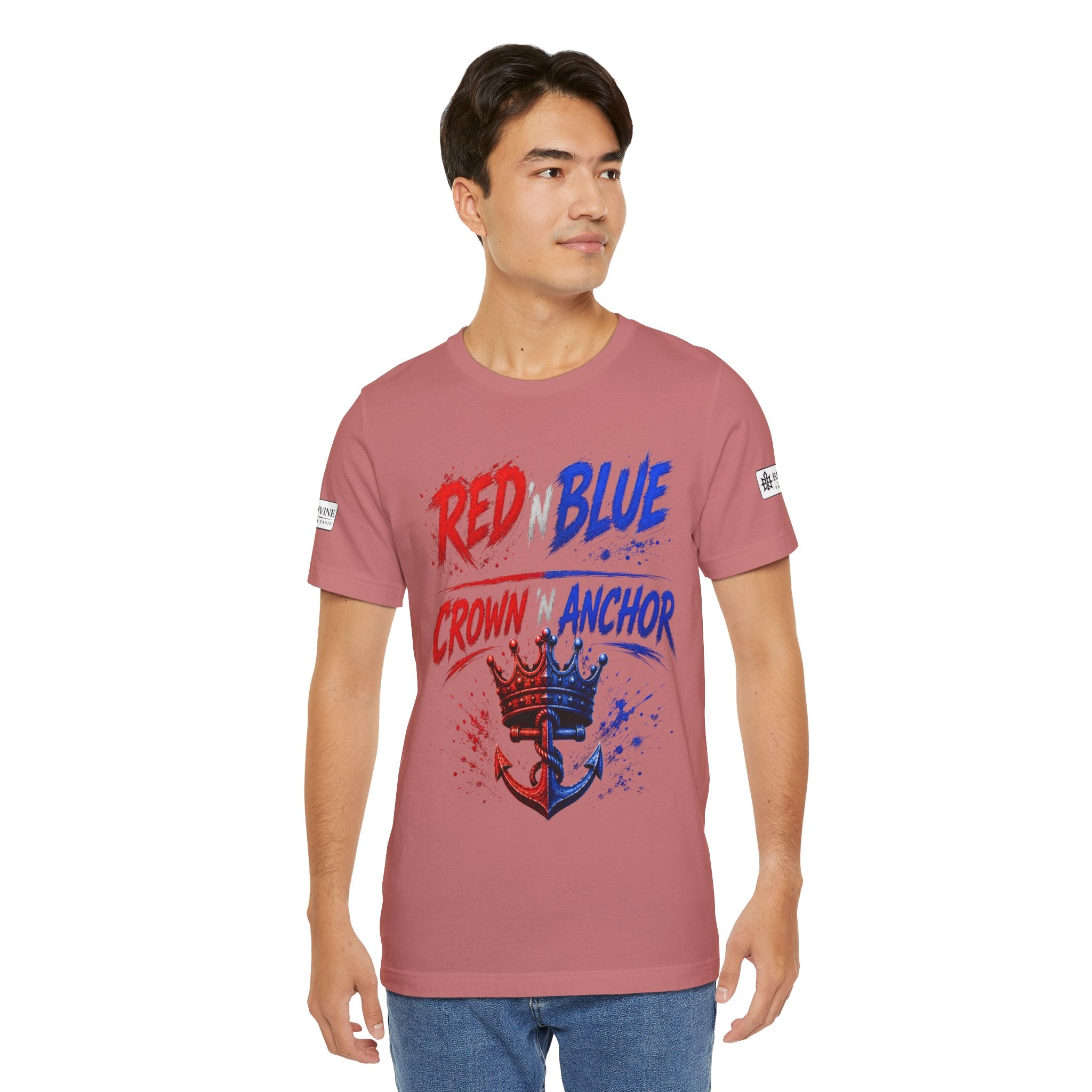 BE DIVINE™ Red ’N Blue Crown ’N Anchor Tee