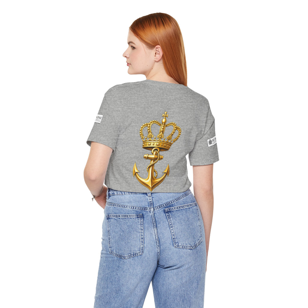 BE DIVINE™ Premium Minimal Crown 'N Anchor Tee – Black & Gold Edition