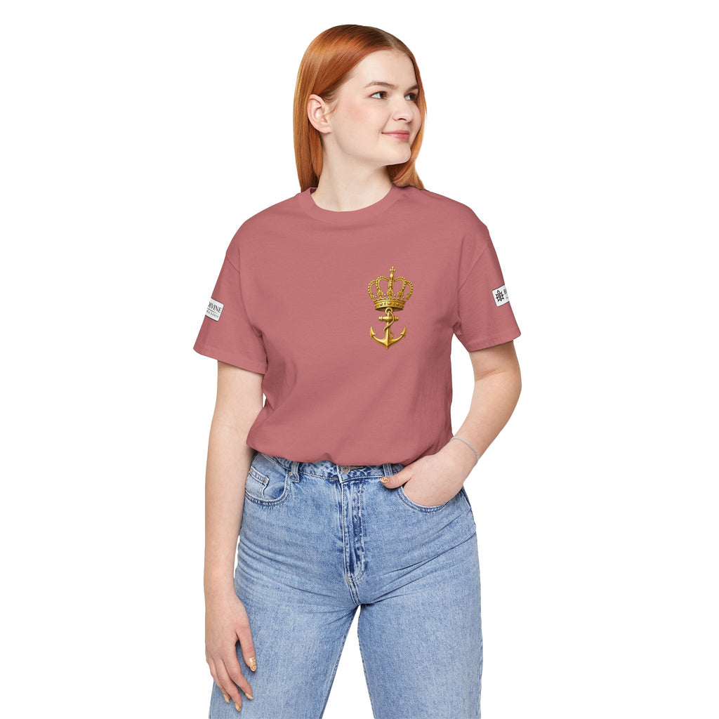 BE DIVINE™ Premium Minimal Crown 'N Anchor Tee – Black & Gold Edition